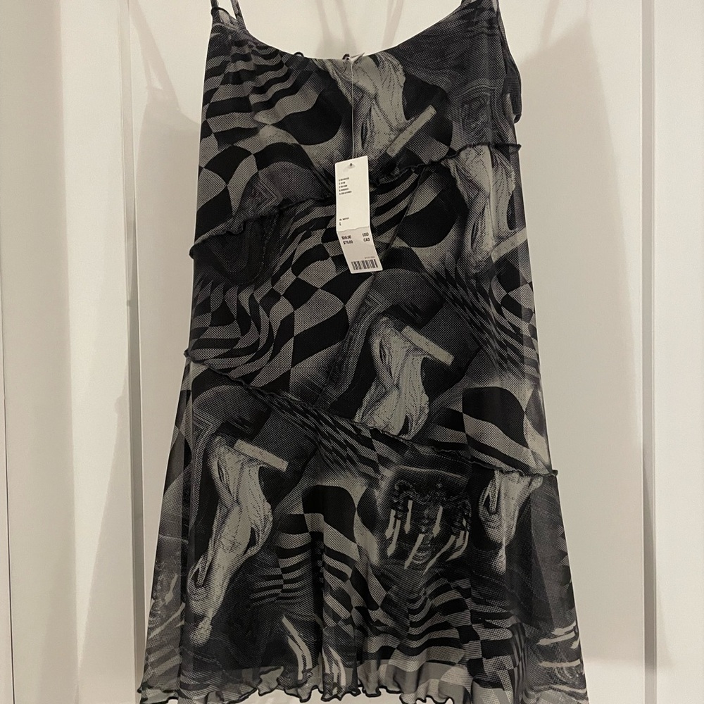 Urban Outfitters Monochrome Abstract Mini Dress